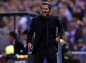 temporada 14/15. Partido Atlético de Madrid Real Madrid. Champions League. Simeone durante el partido