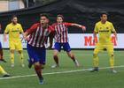 Aitor, del Atlético Madrileño Juvenil DH, celebra un gol conseguido ante el Villarreal