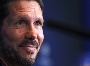 Simeone, durante la rueda de prensa previa