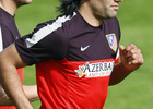 Temporada 12/13. Entrenamiento. Falcao corre en la ciudad deportiva de Majadahonda