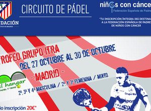 Cartel del I Circuito de Pádel Fundación Atlético de Madrid en El Hangar