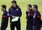 Temporada 12/13. Entrenamiento. Simenone, Pablo Vercellone, Germán Burgos y Vizcaíno en la ciudad deportiva de Majadahonda