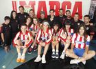 Temporada 2012-2013. Las capitanas, entrenadores, presidenta y directora deportiva en la redacción de Marca