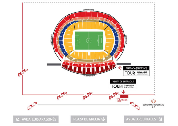 Acceso al Tour Wanda Metropolitano. Puerta 3