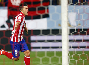Temporada 13/14. Partido Supercopa. Vicente Calderón. Villa celebrando gol