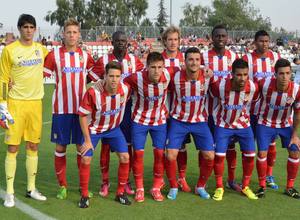 Once del Atlético B en el primer partido de Liga 2013-2014 frente al Real Madrid C en la Ciudad Deportiva de Majadahonda