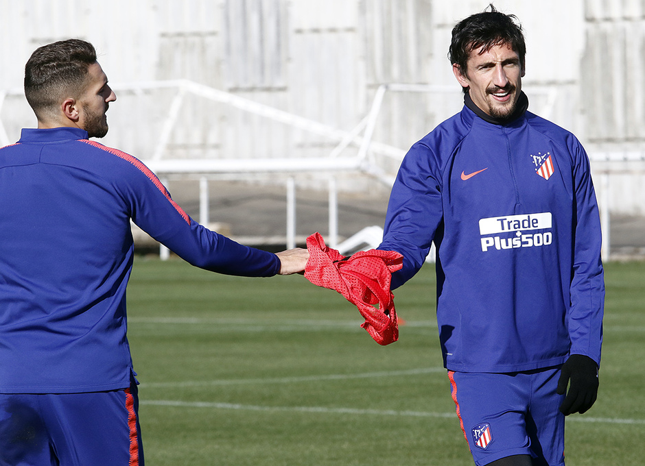 Savic y Koke en una sesión con el Atlético (Foto: ATM).