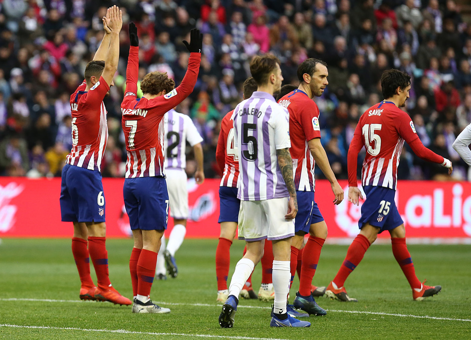 Griezmann festeja su primer gol al Valladolid (Foto: ATM).