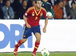 Koke, en el partido con la selección absoluta que jugó como titular en Finlandia