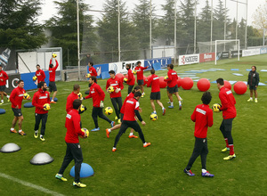 temporada 13/14. Entrenamiento en la Ciudad deportiva de Majadahonda. Equipo entrenando en Majadahonda
