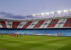 temporada 13/14 entrenamiento en el estadio Vicente Calderón. Equipo entrenando