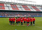 temporada 13/14. Equipo entrenando en el Calderón.  Jugadores realizando rondo durante el entrenamiento