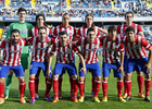 Temporada 13/14 Liga BBVA Málaga - Atlético de Madrid. Once titular ante el Málaga.