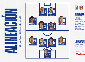 Temp. | Alineación Atlético de Madrid vs Almazán ESP