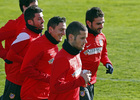 temporada 13/14. Entrenamiento en la Ciudad deportiva de Majadahonda. Jugadores corriendo