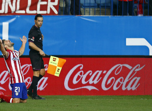 temporada 13/14. Partido Atlético Real Sociedad. Diego celebrando un gol