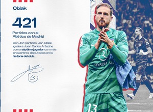 Oblak 421 partidos Arteche