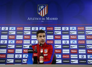 Gabi atiende a los medios de comunicación en rueda de Prensa tras el sorteo de cuartos de final de Champions