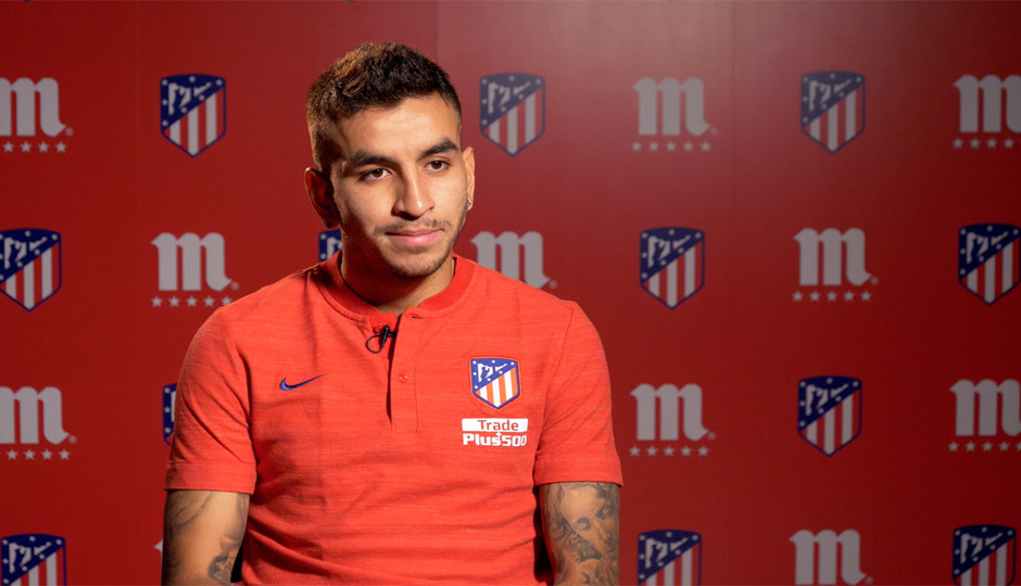 Ángel Correa, en una entrevista del Atlético de Madrid.